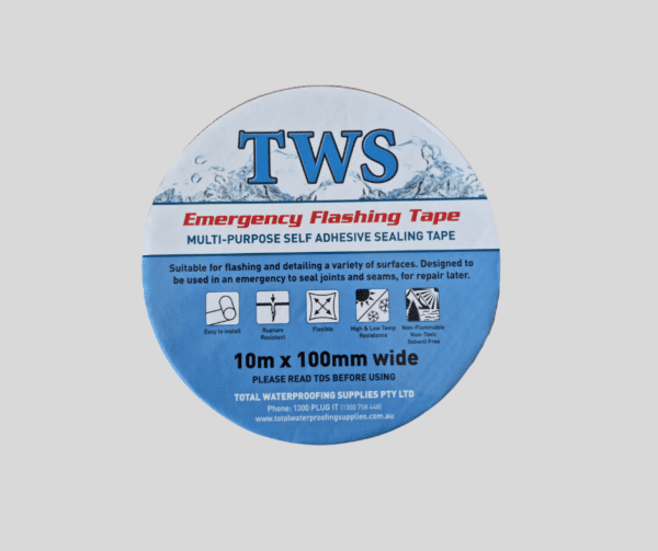 TWS Emergency Weatherproof Flashing Tape 100mm x 10m Roll - butyl tape